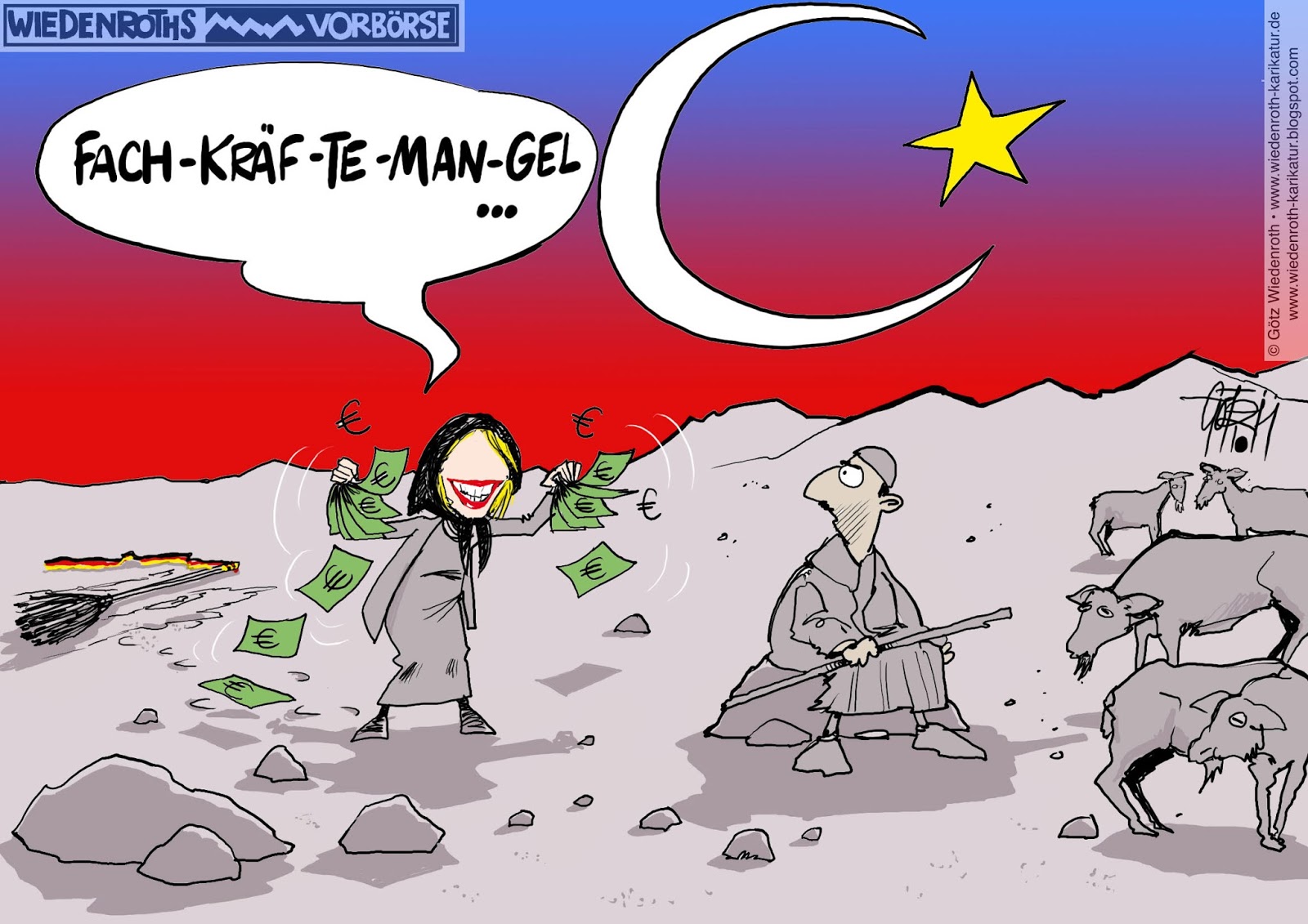 Karikamur Karikatur Wiedenroth Die Ideologisch Geheiligten Grunde Fur Zuwanderung Nach Deutschland Egal Von Wo