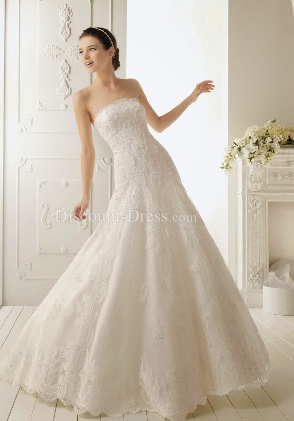  Lace Floor Length Detachable Straps Fit N Flare Zipper Back Wedding Gowns 