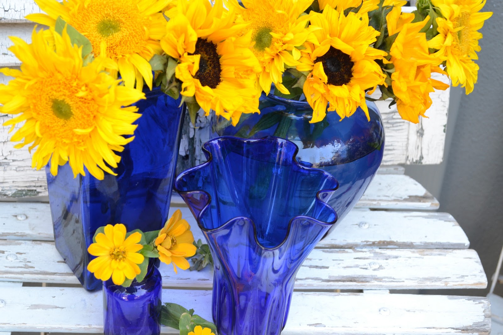 My Painted Garden Painting Yellow Flowers In A Blue Vintage Vase