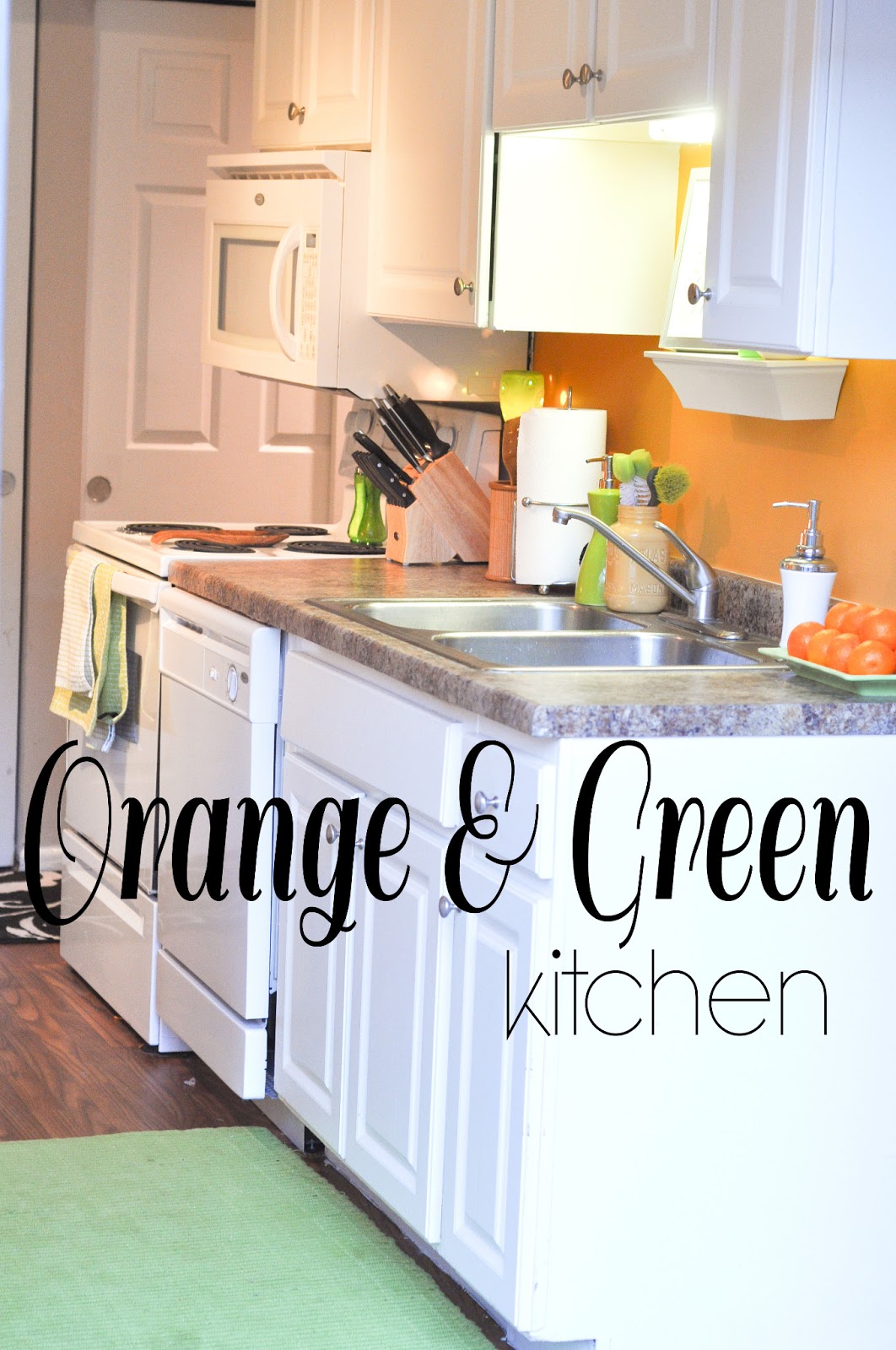 orange and green kitchen decor Decorating Through Dental School: My Chicago Home - Orange