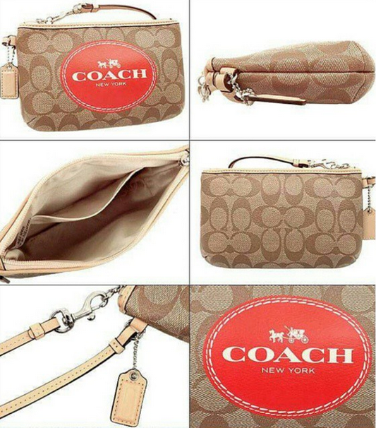 PrettyTreasure2u COACH Carriage Signature Wristlet Purse Clutch F51783