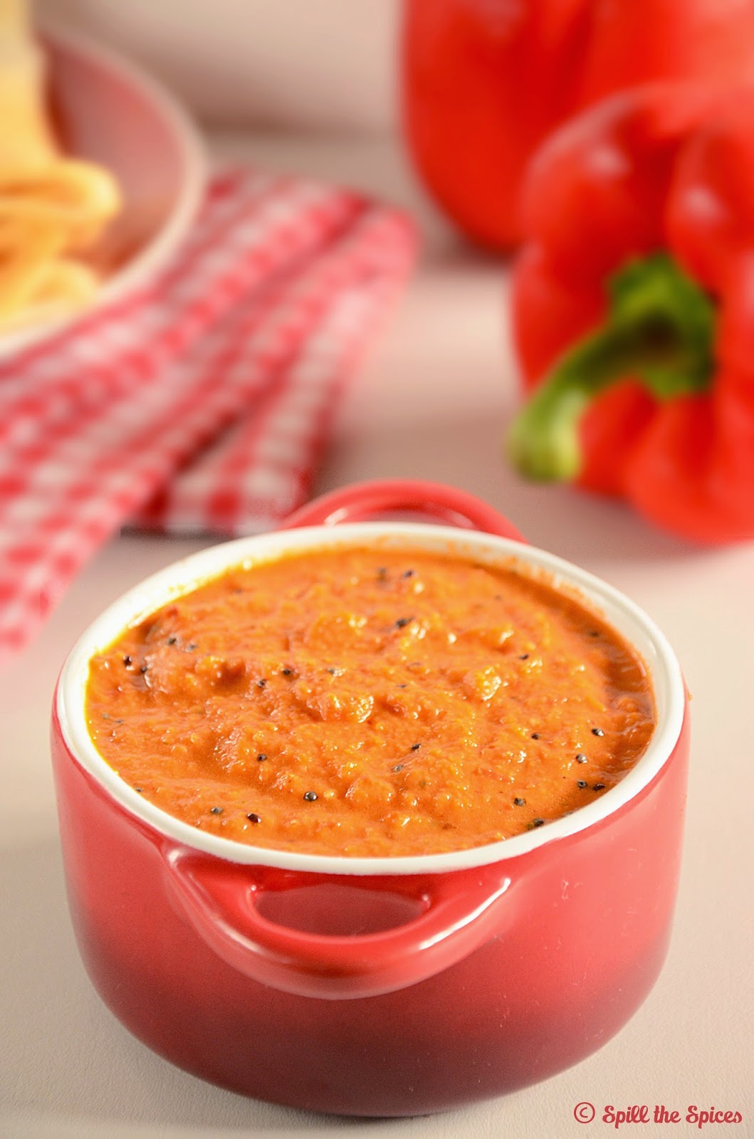 Red Capsicum Chutney | Red Bell Pepper Chutney | Spill the Spices