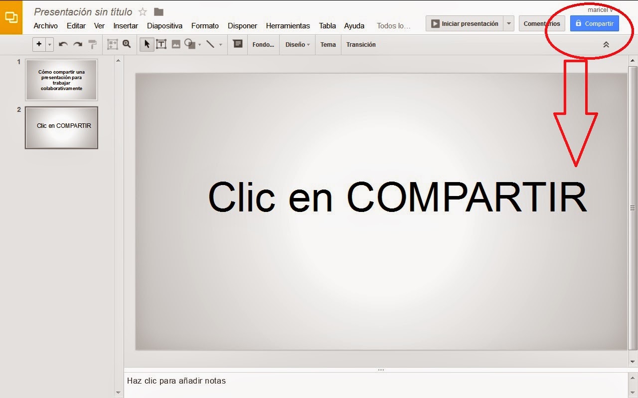 presente compartir una presentaciÓn en google drive