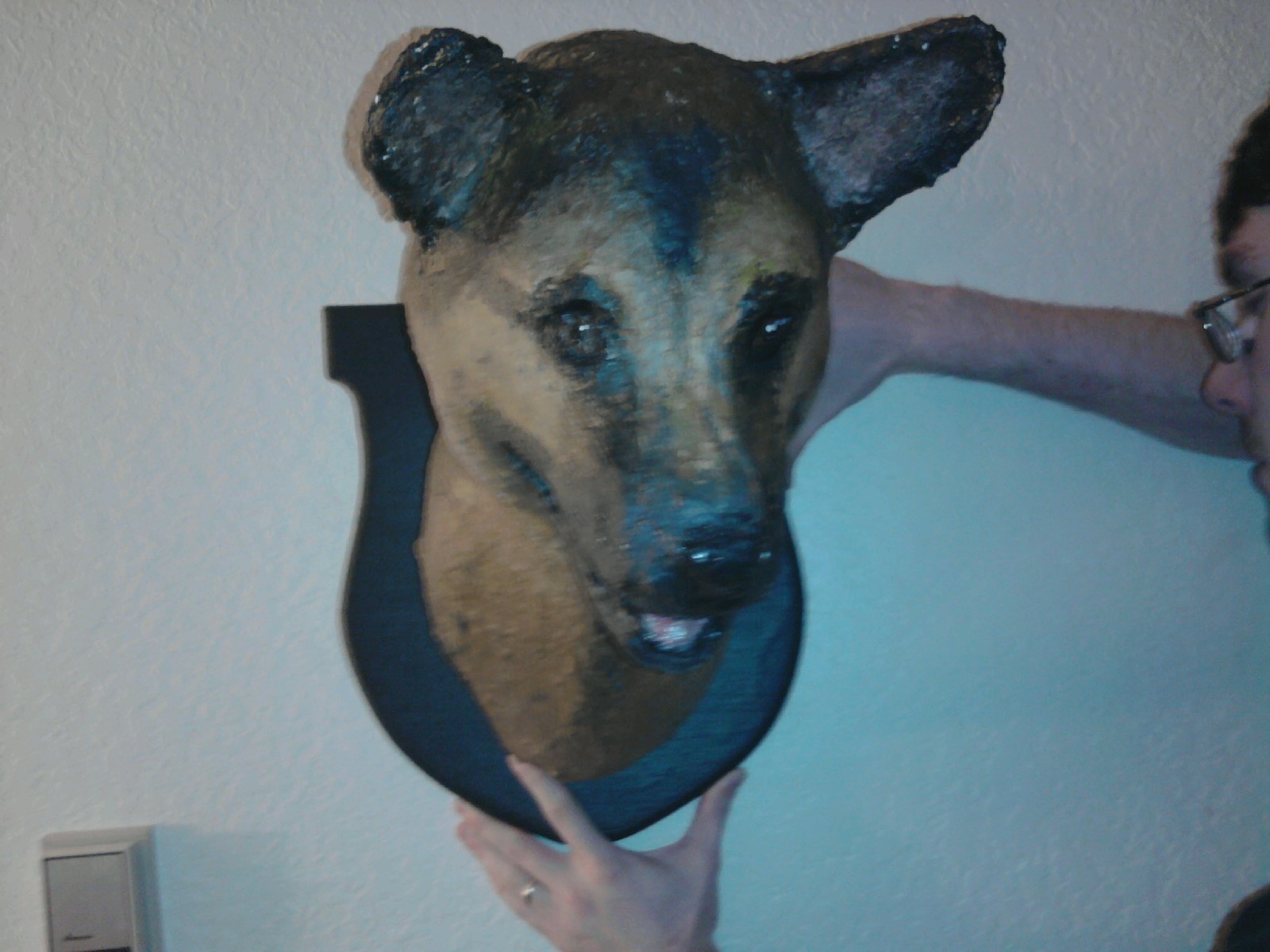 Megan Hughes Blog Completed Paper Mache Dog head