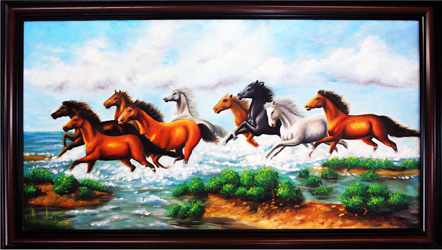 tranh sơn dầu vẽ ngựa
