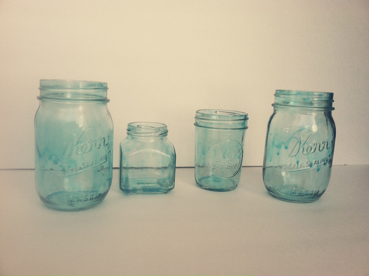 Chevron Stitches DIY Stained Mason Jar