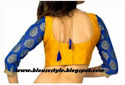 QUARTER SLEEVE BLOUSE BACK NECK QUARTER SLEEVE BLOUSE