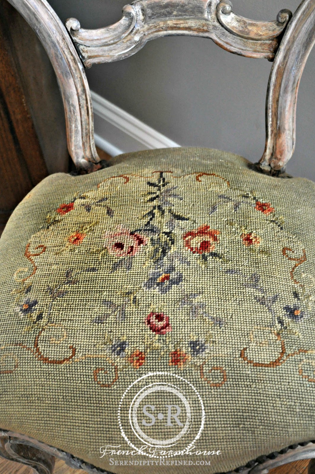 Cross Stitch Antique Chair Refinish 