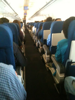 a row of seats on an airplane