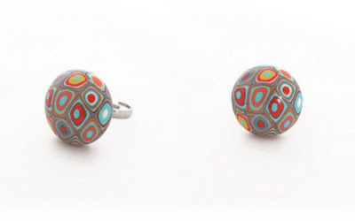 Polymer Clay Rings Klimt Design by Lottie Of London