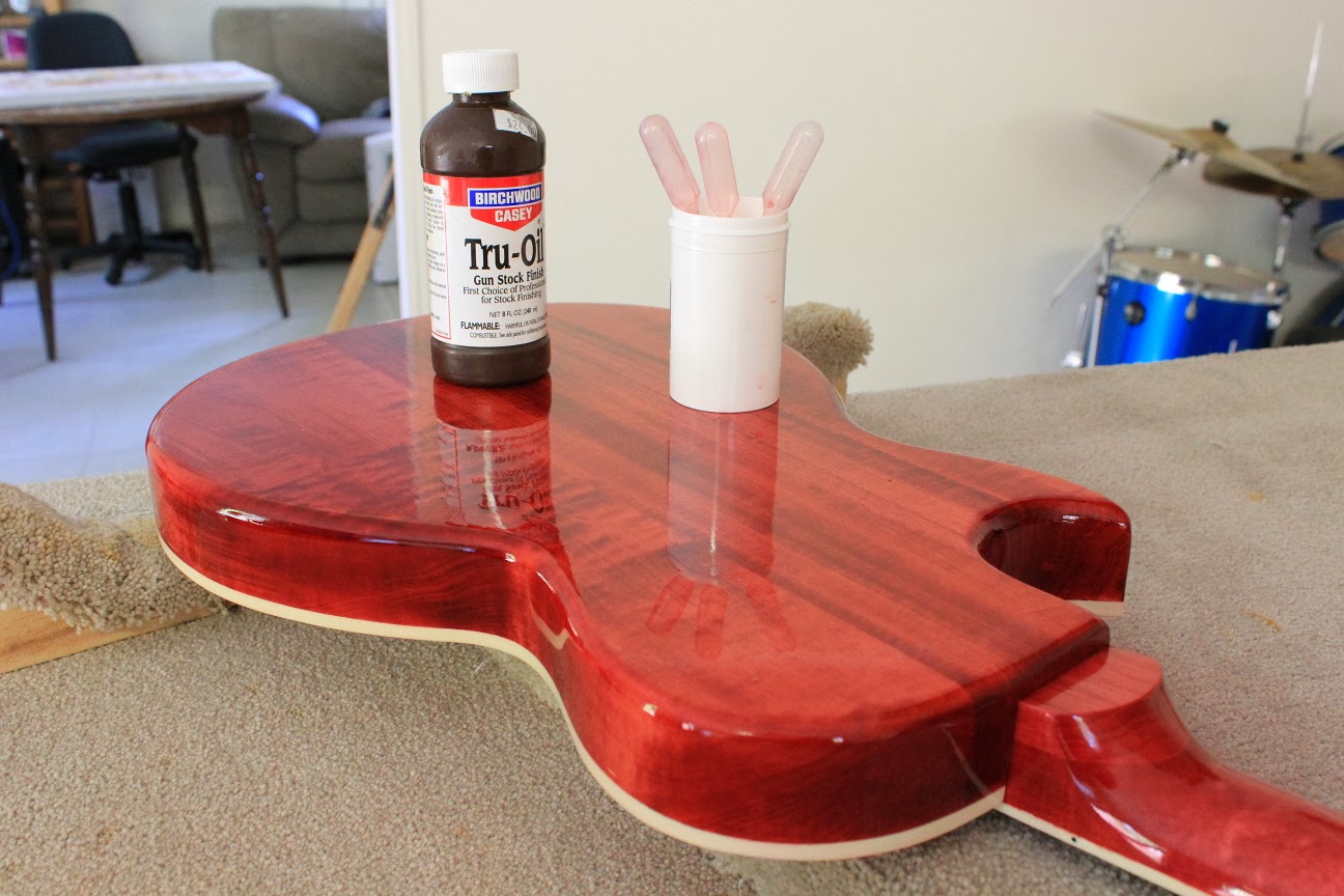 Guitar Kit Builder: Les Paul Florentine: Tru-Oil Going On!