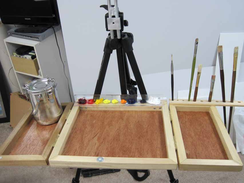 An Artist..... Finished Folding Oil Palette with Pastel Box Option