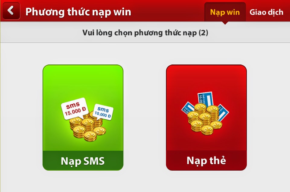 Hướng dẫn nạp Win bằng SMS và thẻ cào trong game Iwin Online
