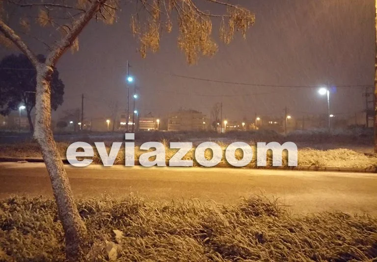 Χαλκίδα: Επιτέλους χιόνισε! Ποιοι δρόμοι είναι κλειστοί - Πού χρειάζονται αλυσίδες (ΦΩΤΟ)