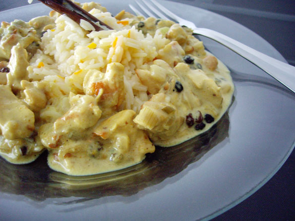 Pollo Al Curry Y Coco Con Arroz Basmati