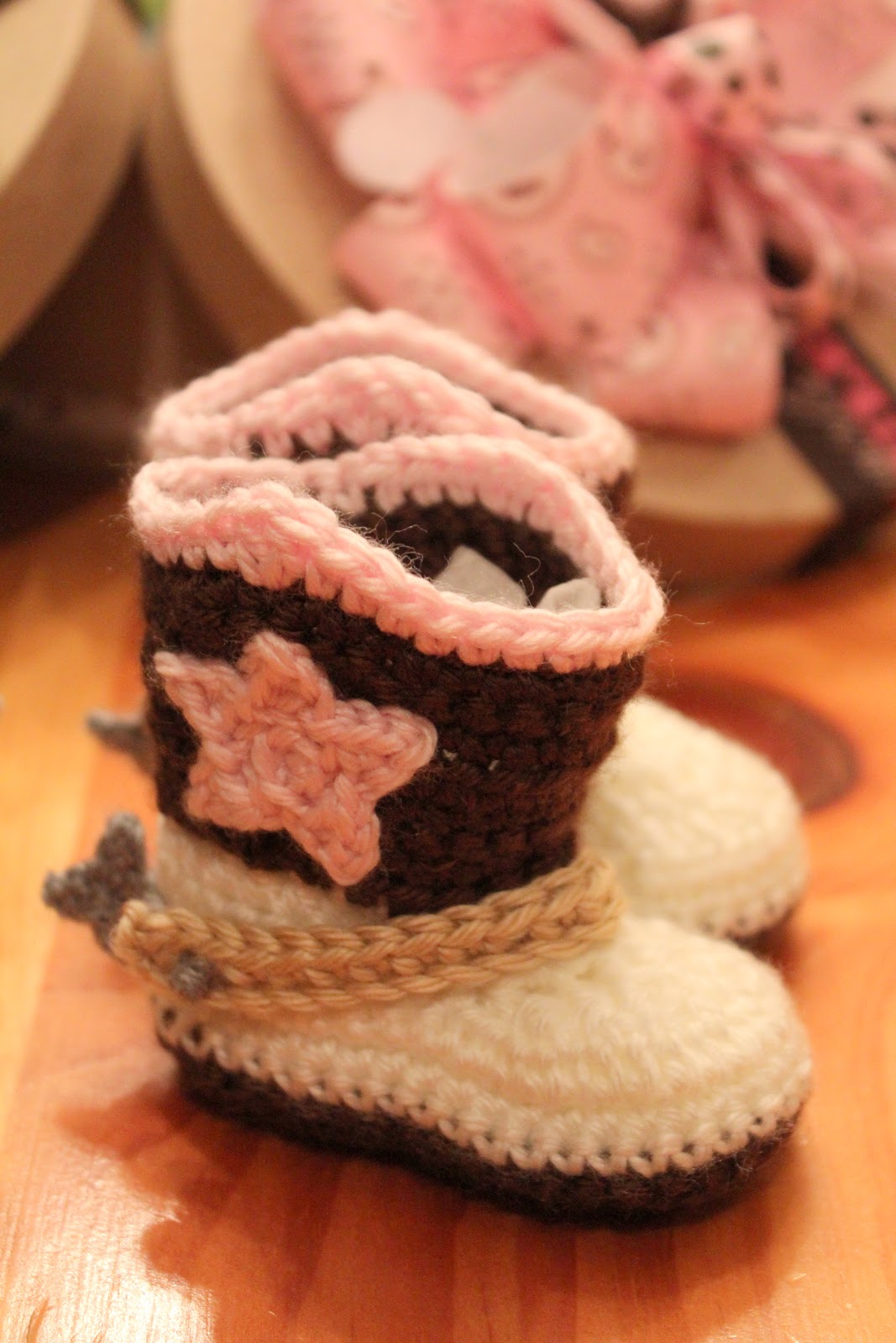 Crocheted Cowboy Boots & Breakfast Basket