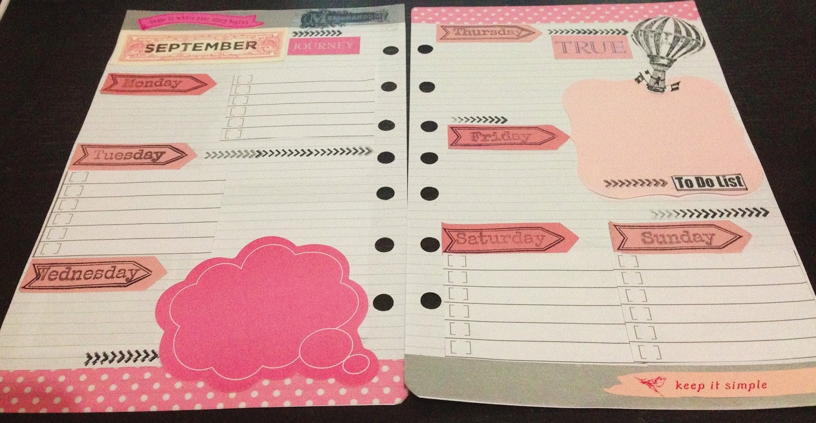 Craft Room Secrets: Filofax page design week 09/01