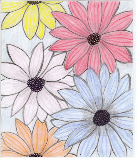 flowers drawing. , Flower Wallpaper