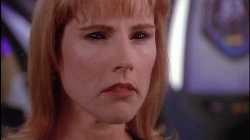 Lyta Alexander from Babylon 5, her eyes completely black