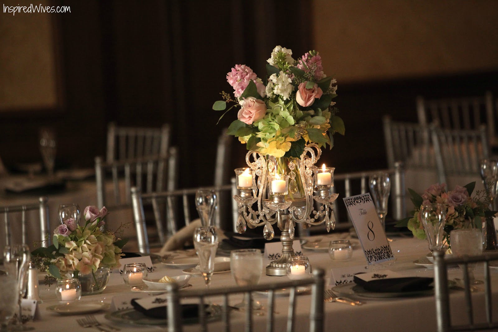 Inspired I Dos Candelabra Wedding Centerpieces