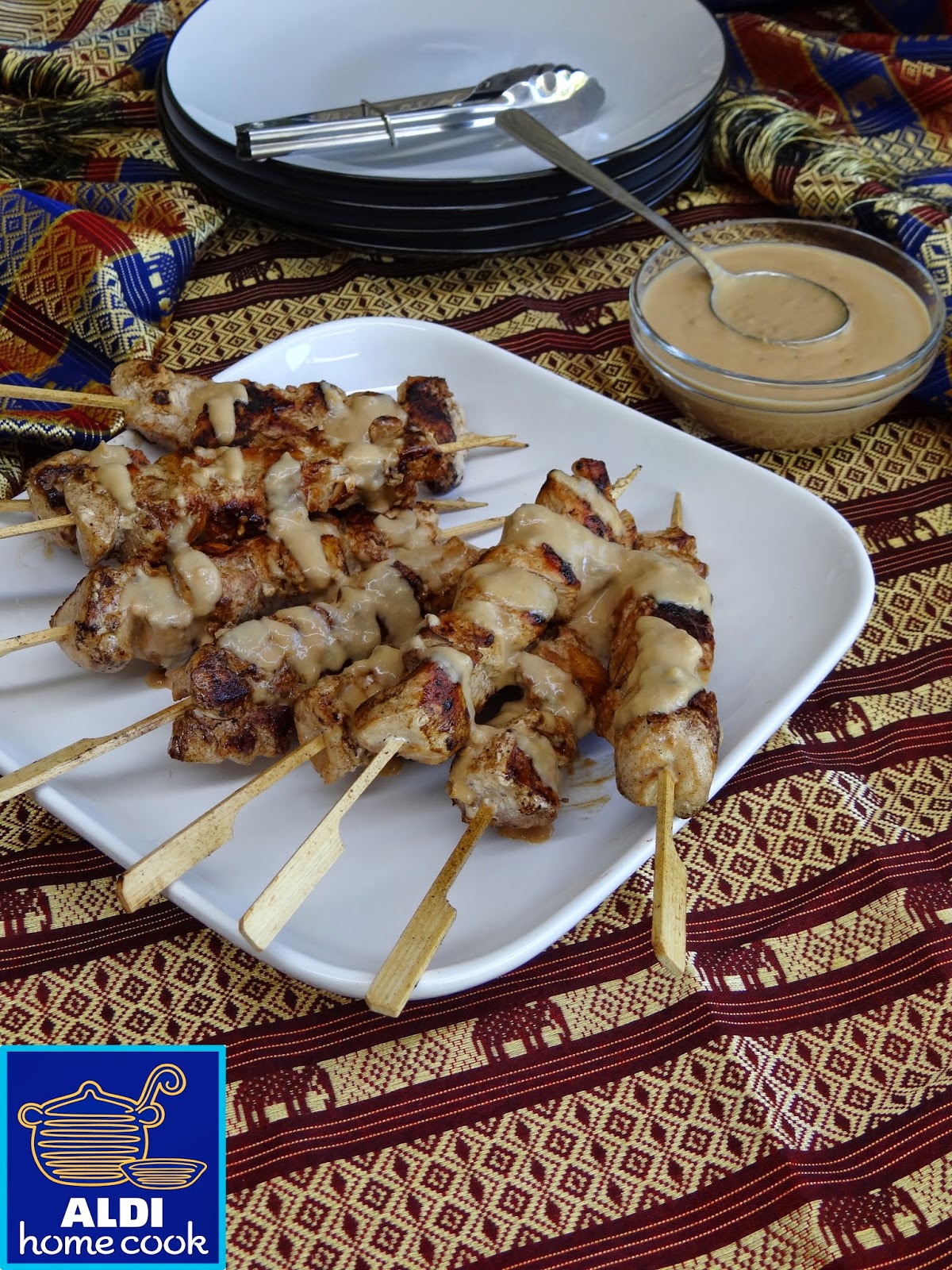 ALDI home cook Satay chicken kebabs