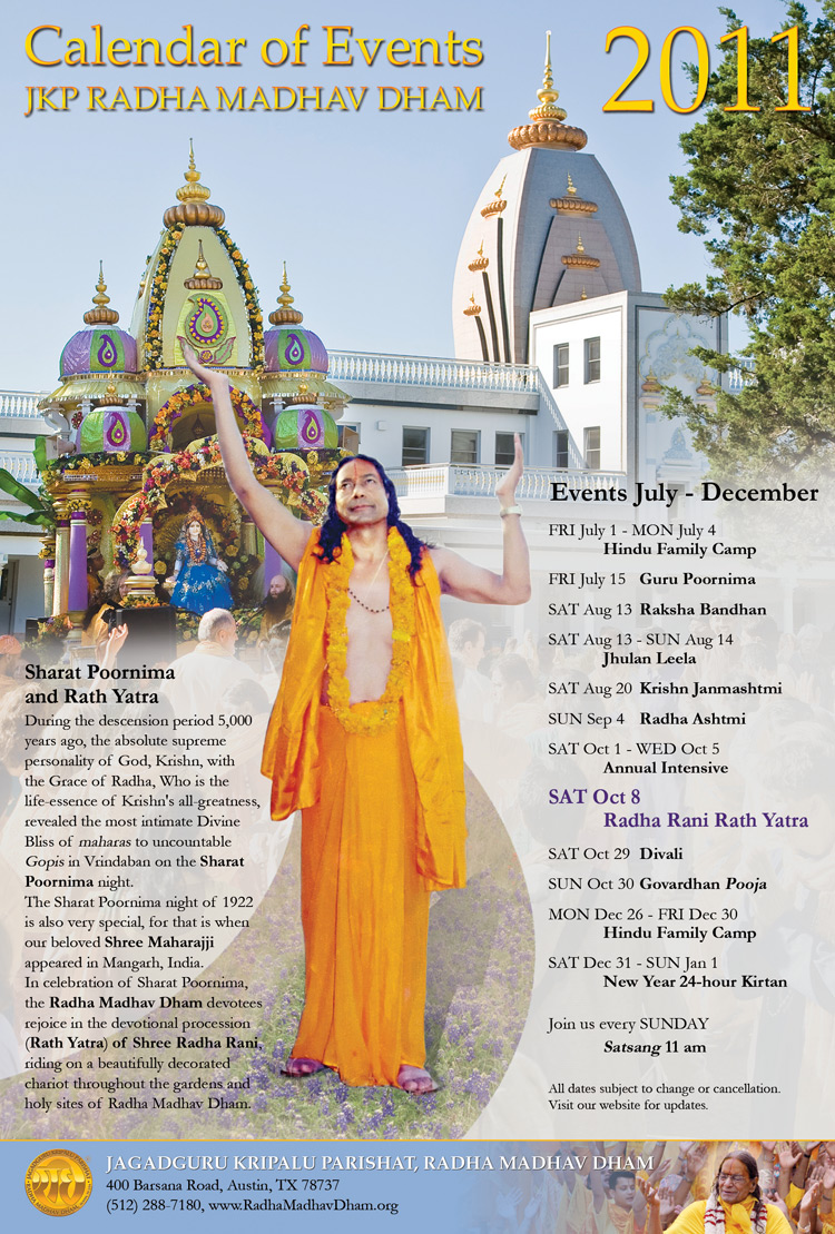 Festivals of Radha Madhav Dham, the US ashram of Jagadguru Kripaluji Maharaj