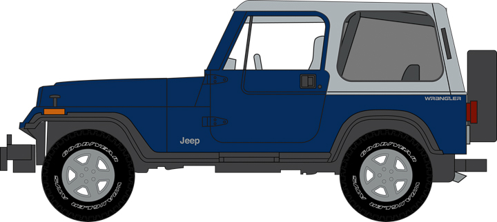 1990 JEEP WRANGLER YJ HARDTOP COUNTRY ROADS 14 1/64 MODEL BY GREENLIGHT 29830 D