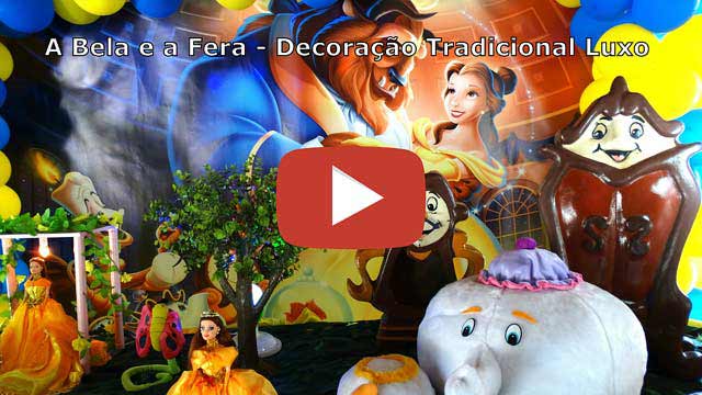Vídeo decoração mesa de tecido luxo A Bela e a Fera Decoração mesa de tecido luxo A Bela e a Fera