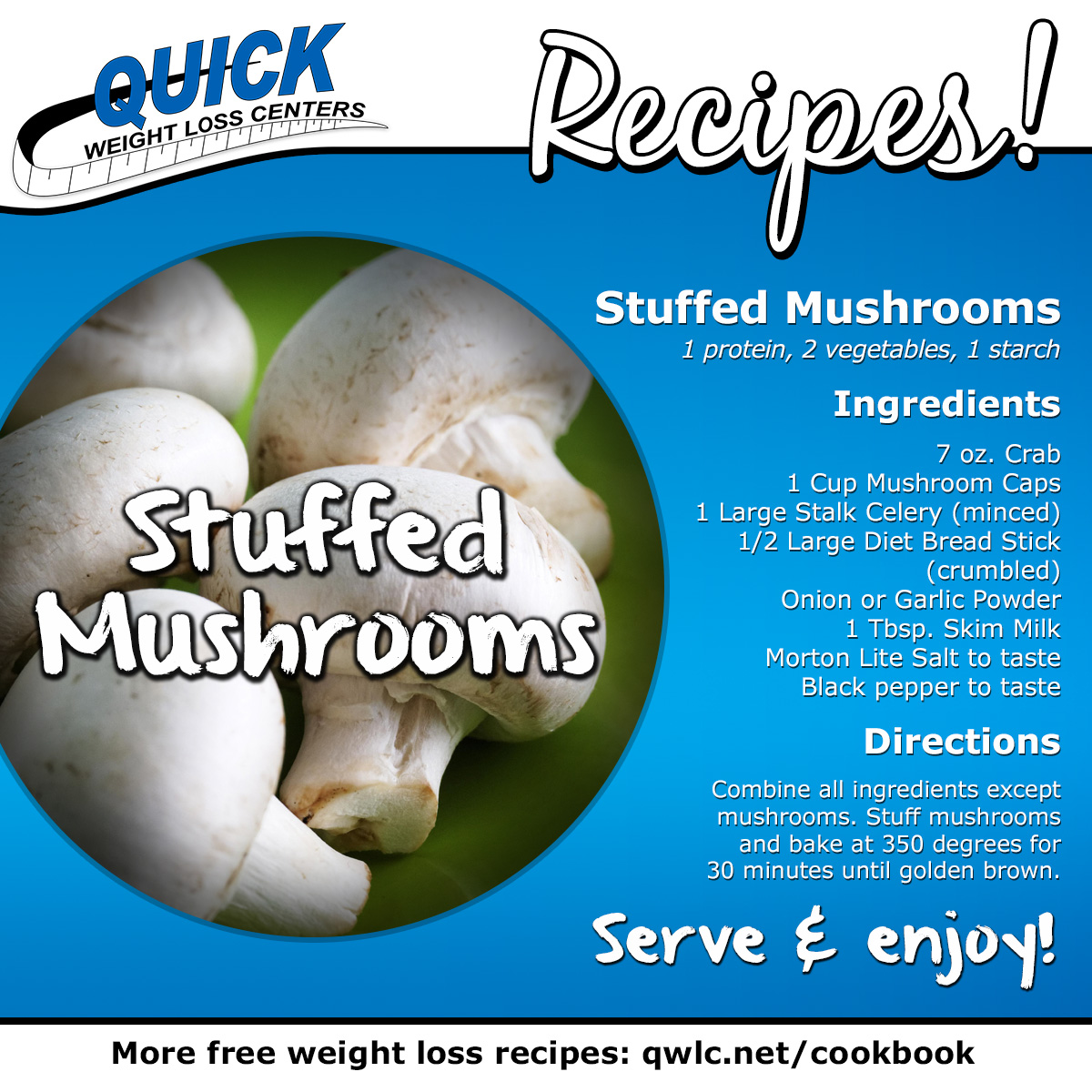 Quick Weight Loss Centers Quick Weight Loss Recipes Stuffed Mushrooms