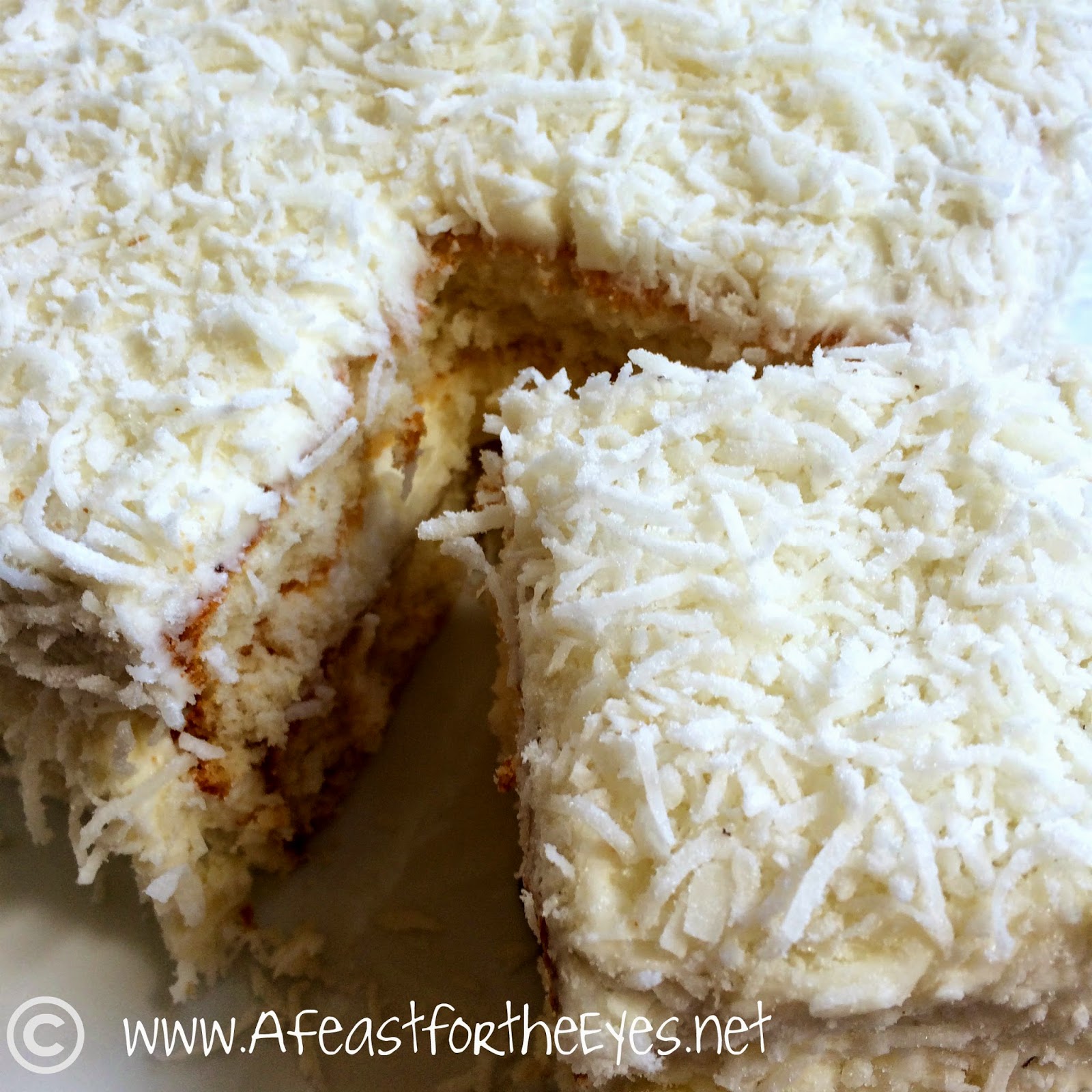 A Feast for the Eyes Southern Style Coconut Cake with a Whipped