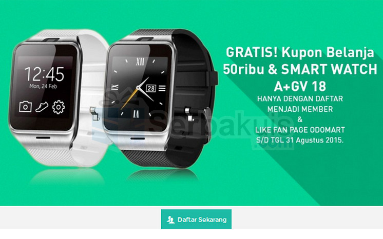 Jadi Member Odomart Berhadiah GV18 A+ Smartwatch & Kupon Jadi Member Odomart Berhadiah GV18 A+ Smartwatch & Kupon
