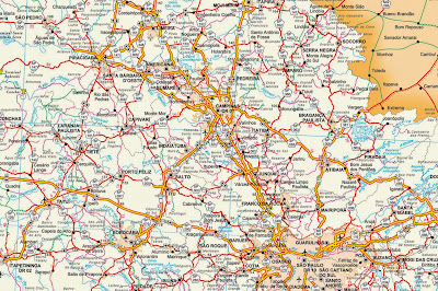 Mapa rodoviário da região de Campinas Mapa rodoviário da região de Campinas