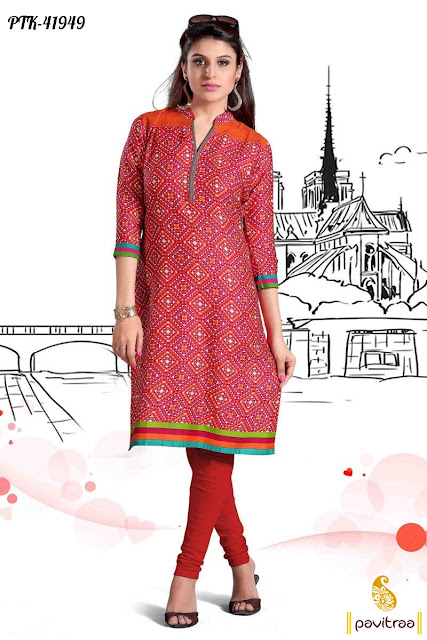 Red Casual Kurtis at Lowest Price