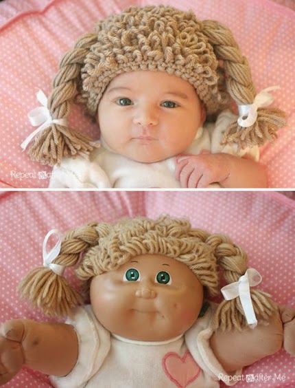 Crochet Cabbage Patch Doll Inspired Hat