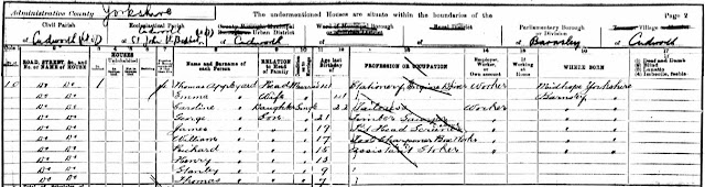 1901 census, Thomas and Emma and their eight children are living in a 4 roomed house in Cudworth