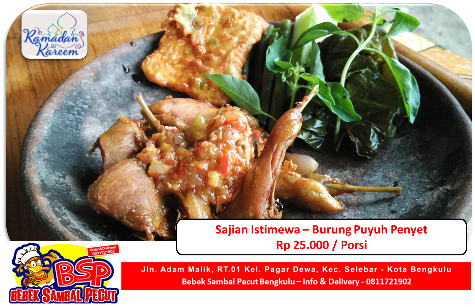 Sajian Istimewa - Burung Puyuh Penyet