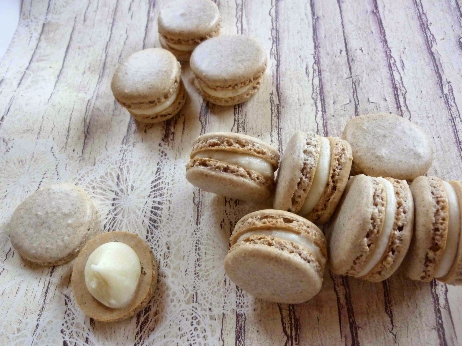 Allspice Cashew French Macarons with Honey Buttercream Filling