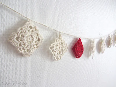 Organic crochet doily garland by Chez Violette