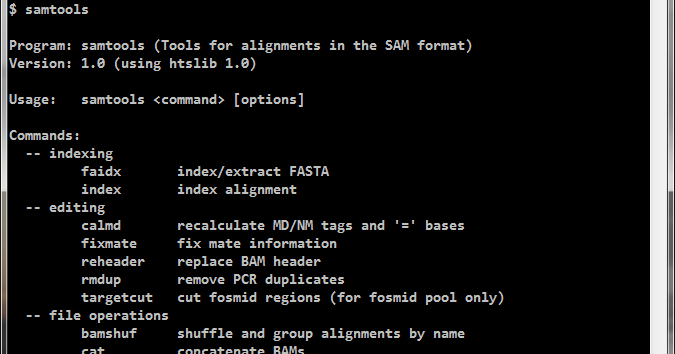 bioinfo samtools 1 0 under cygwin 64 bit win7 samtools format