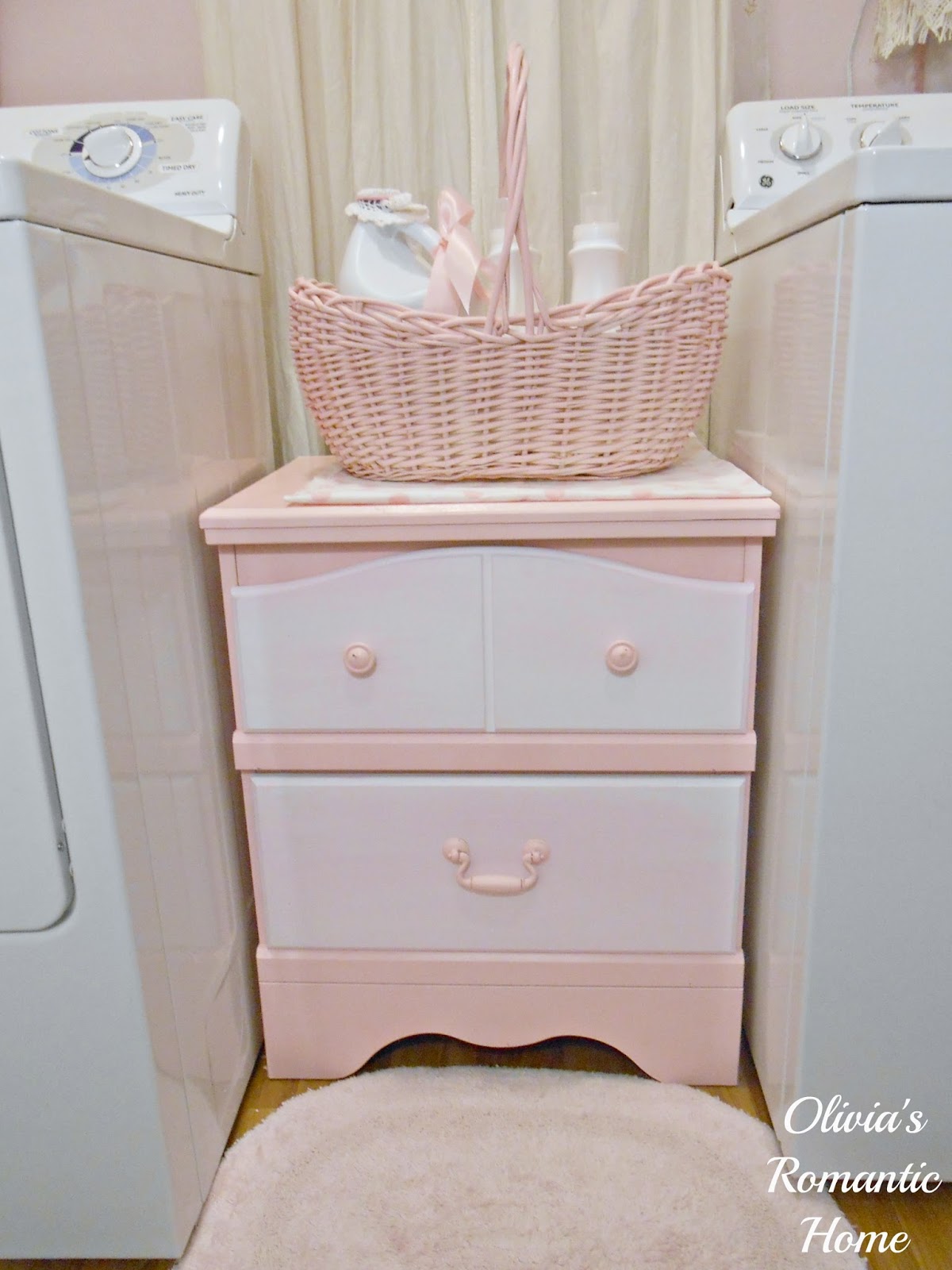 Olivia's Romantic Home Bedside Table Turned Laundry Hamper
