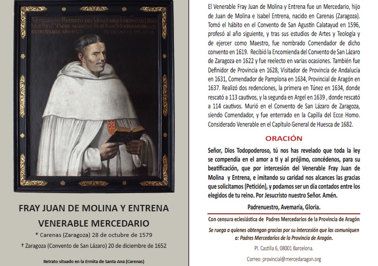 ESTAMPA DE FRAY JUAN DE MOLINA Y ENTRENA