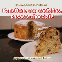 Panettone con castañas,pasas y chocolate manteca,harina,sal,levadura,azúcar,pasas,castañas,chocolate,naranja,huevos,leche