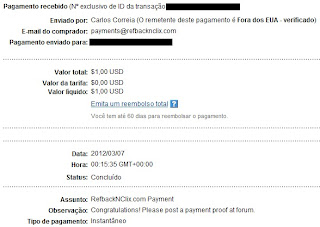 Pagamento Refbacknclix - PTCs em Prática