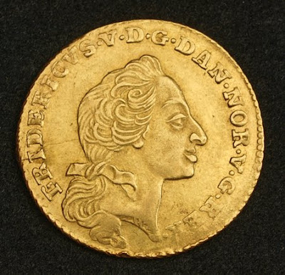 Denmark, Frederick V. 12 Mark Ducat Courant Gold  coin