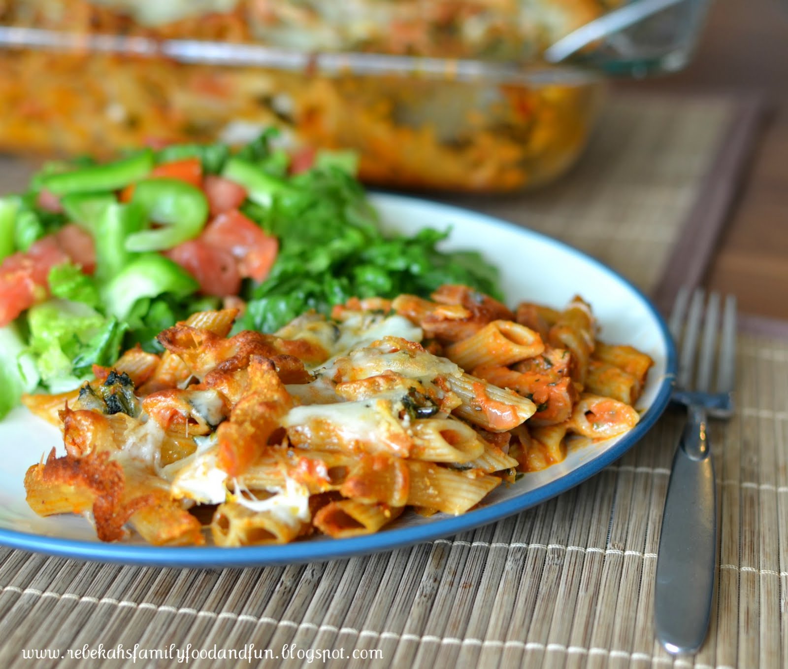 Family, Food, and Fun Baked Pasta with Chicken Sausage