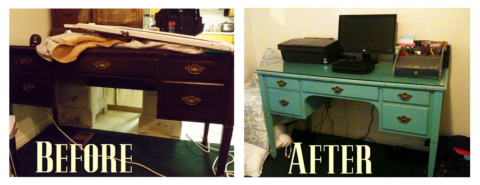 Just 2 Birds Antique Desk Refurbish