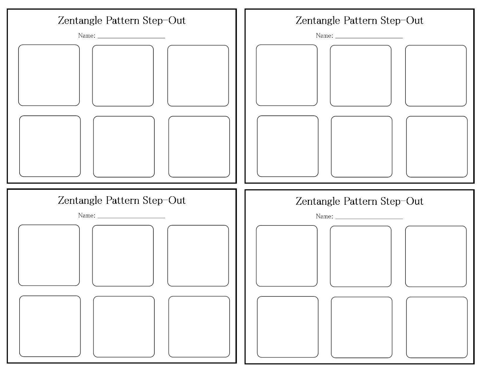 My Blank Step-Out Template For Zentangle Â® Patterns