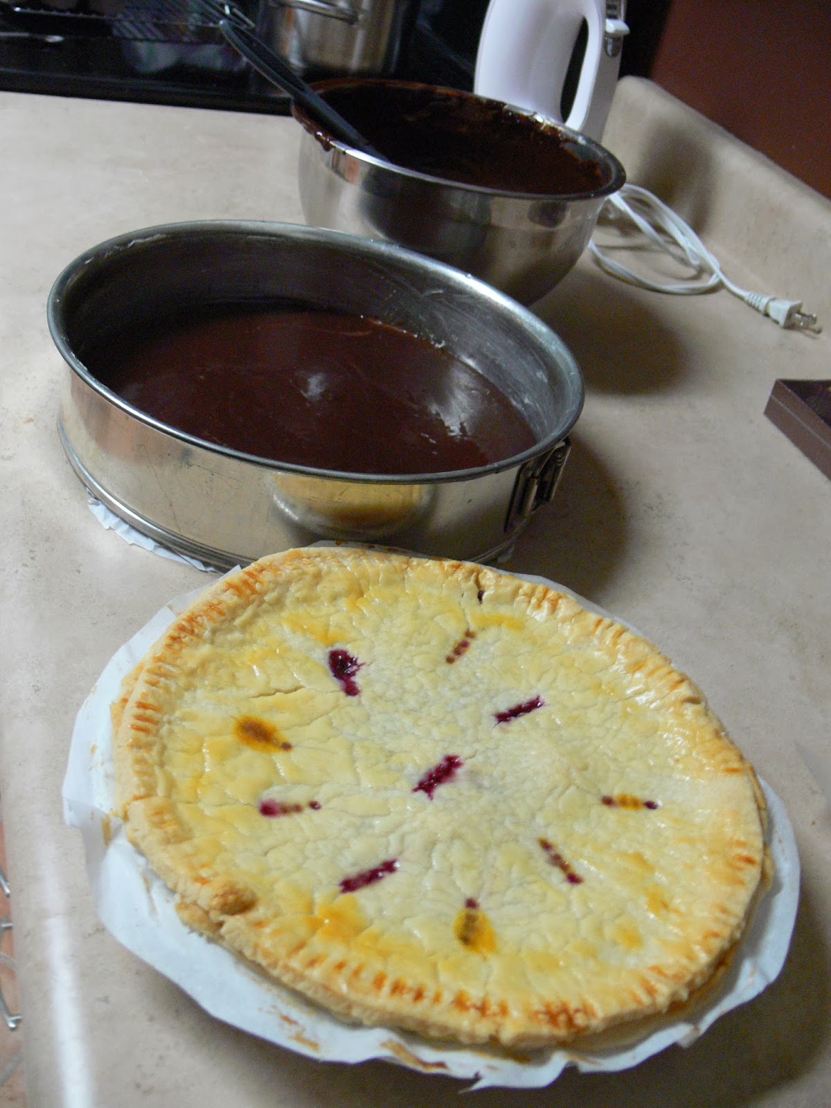 Love Pie. Love Cake. PIECAKEN. Raspberry Pie Nestled in a Flourless