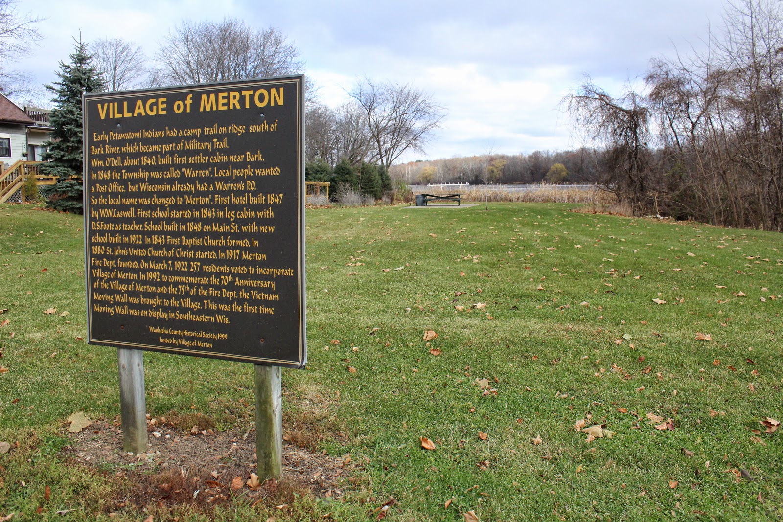 Wisconsin Historical Markers Village of Merton