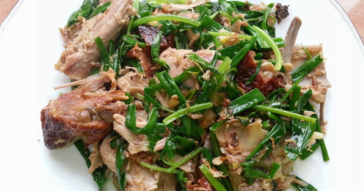 Stir Fried Roast Duck with Spring Onion and Coriander